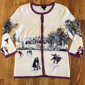 Talbots⛸ ice skaters wool cardigan size small